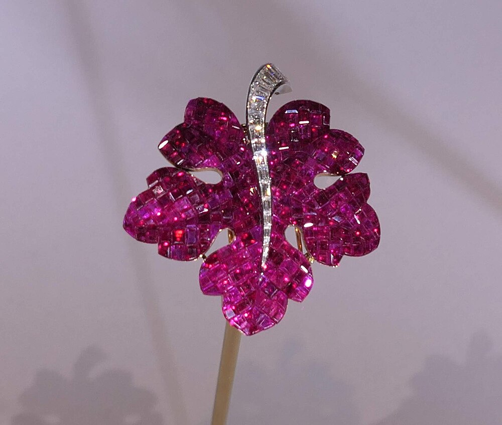 Van Cleef & Arpels Serti Mystérieux Brooch. Licensed photograph, not an official campaign image.